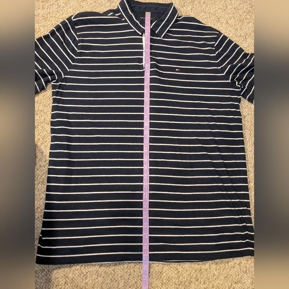 TOMMY Hilfiger Polo shirt size XL, Navy with white - Picture 5 of 8